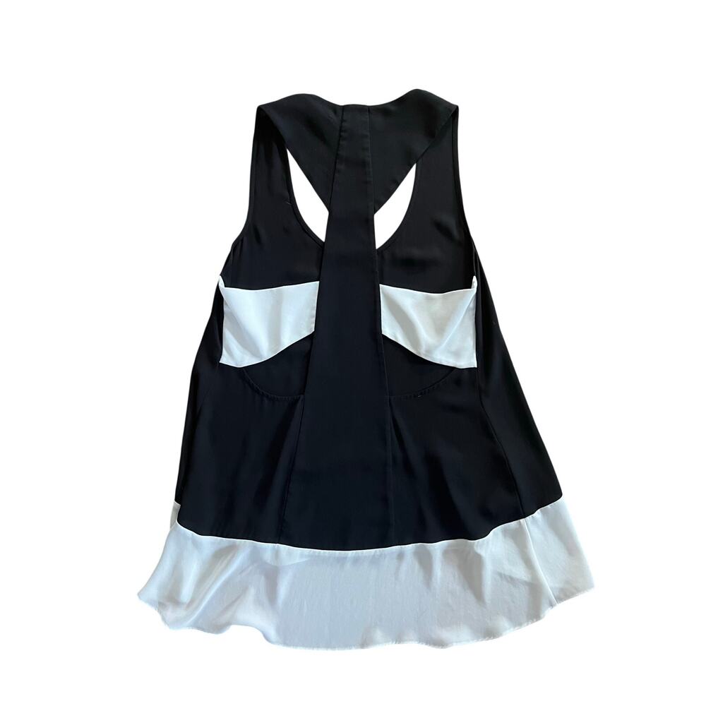 BCBGMaxAzria Cutout Black and White Loose Fit Tank Top XS - Picture 4 of 5